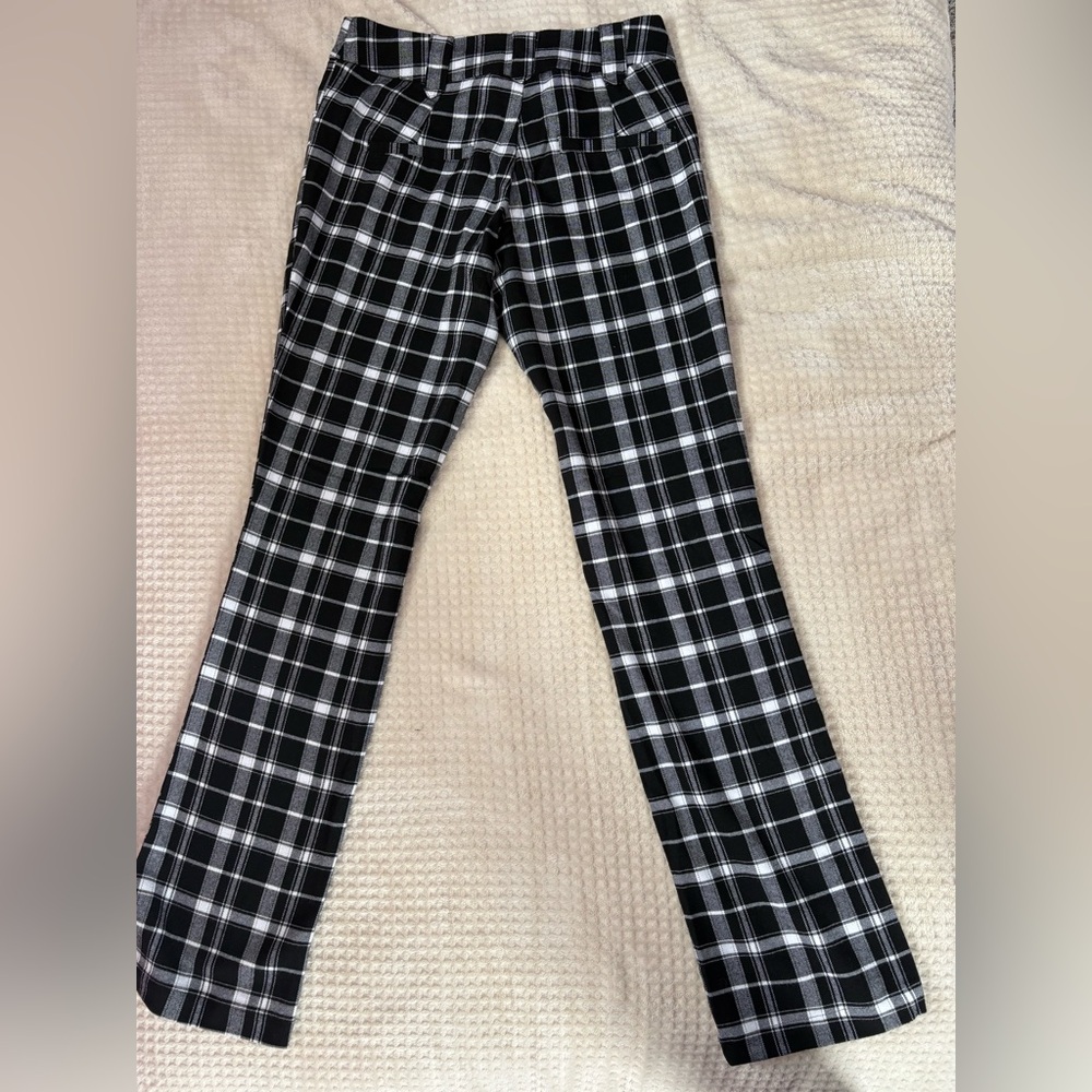 Plaid Black and White Women’s Dress Pants - Picture 2 of 4